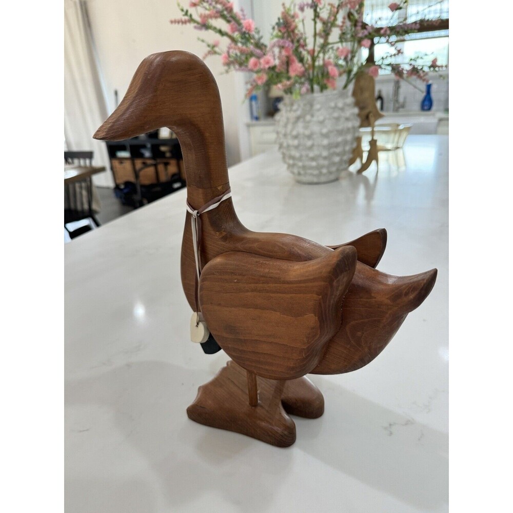 Wooden Carved stained Duck decoration